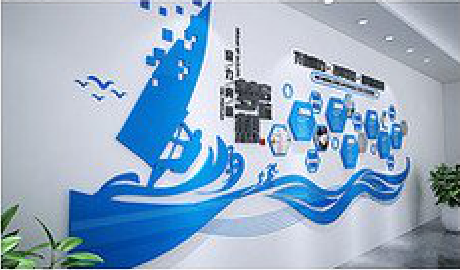 三都海浪主题文化墙如何设计？