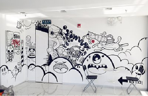 三都手绘墙并非传统涂鸦。